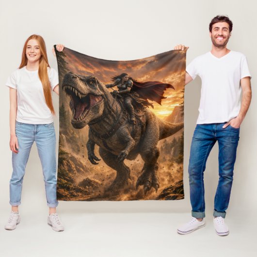 Couverture Polaire Le cavalier de dinosaure intrépide (En situation)