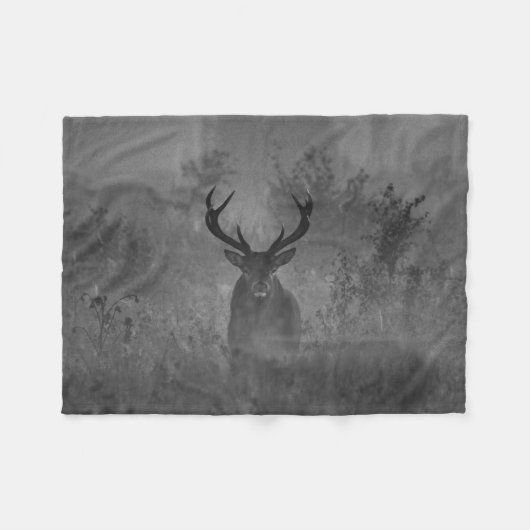 Couverture Polaire Le Cerf Dans La Mist (Devant (Horizontal))