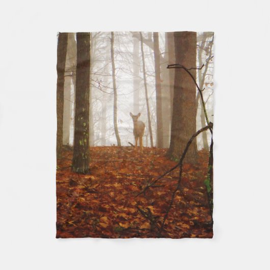Couverture Polaire Le cerf dans le brouillard (Devant)