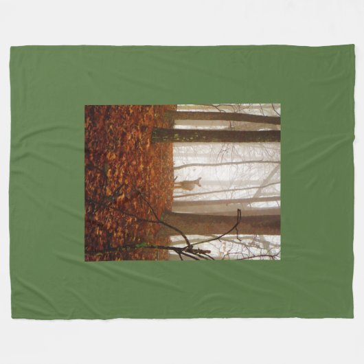 Couverture Polaire Le cerf dans le brouillard (Devant (Horizontal))