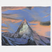 Couverture polaire - "Le Cervin au coucher du sole (Devant (Horizontal))