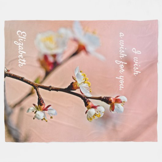 Couverture Polaire Le charme des fleurs japonaises d'abricot (Devant (Horizontal))