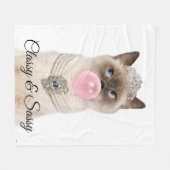 Couverture Polaire Le Chat de la princesse soufflant de la bulle (Devant (Horizontal))