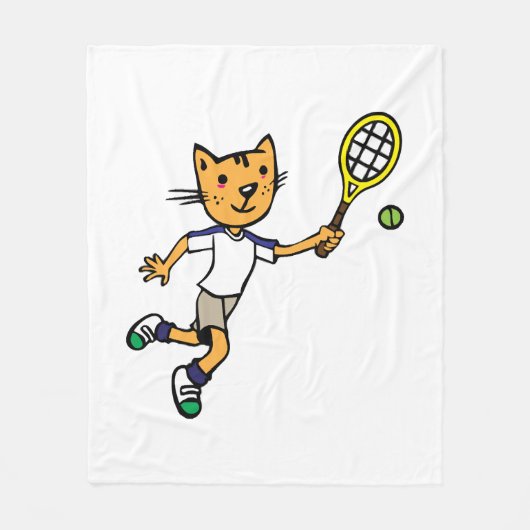 Couverture Polaire Le chat joue au tennis (Devant)