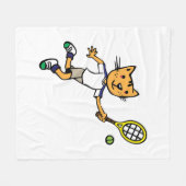 Couverture Polaire Le chat joue au tennis (Devant (Horizontal))
