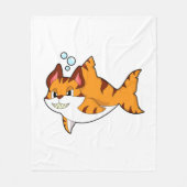 Couverture Polaire Le chat tigre comme requin dans l'eau.PNG (Devant)