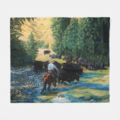 Couverture Polaire Le cheval de ranch, troupeau de bovins d'Angus à (Devant (Horizontal))