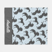 Couverture Polaire Le cheval gris rustique silhouette | personnalisé (Devant (Horizontal))