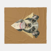 Couverture Polaire Le chiot observe la peinture d'aquarelle de chien (Devant (Horizontal))