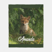 Couverture Polaire Le chou renard dans une forêt verte (Devant)