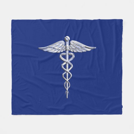 Couverture Polaire Le chrome aiment le symbole Médicale de caducée (Devant (Horizontal))