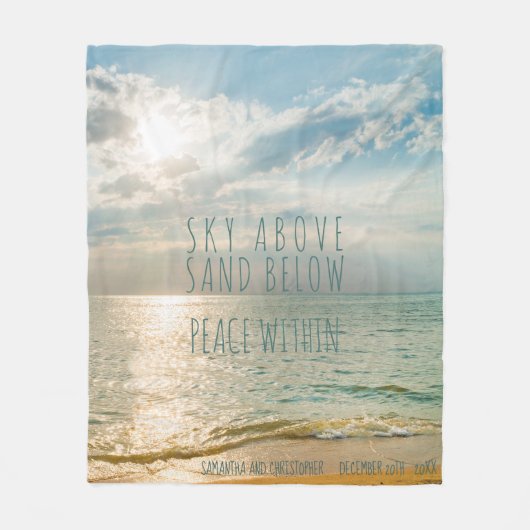 Couverture Polaire Le Ciel De La Plage Au-Dessus Du Sable Sous Monogr (Devant)