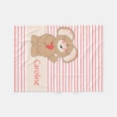 Couverture Polaire Le coeur mignon de la souris W sur des filets, (Devant (Horizontal))