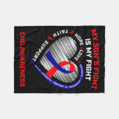 Couverture Polaire Le combat de mon fils est mon combat Chd Maladie C (Devant (Horizontal))