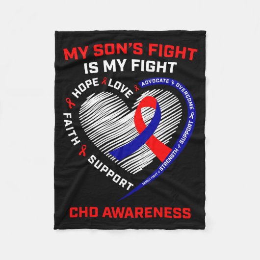 Couverture Polaire Le combat de mon fils est mon combat Chd Maladie C (Devant)