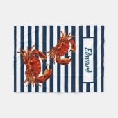 Couverture Polaire Le crabe rouge côtier en bandes marines (Devant (Horizontal))