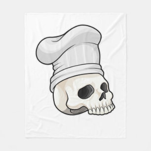 Couverture Polaire Le crâne cuisiné avec le casquette chef