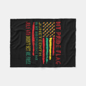 Couverture Polaire Le Drapeau De Fierté JunetDix Est Mon Jour D'Indép (Devant (Horizontal))