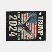 Couverture Polaire Le drapeau de Trump 2024 reprend l'Amérique hommes (Devant (Horizontal))