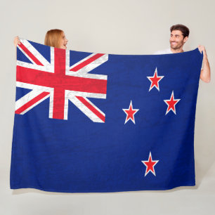 Couverture Polaire Le drapeau néo-zélandais - Une tapisserie du patri