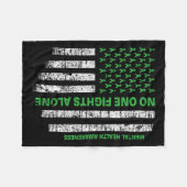 Couverture Polaire Le drapeau seul Sensibilisation à la santé mentale (Devant (Horizontal))