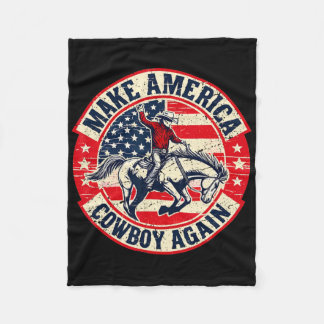 Couverture Polaire Le Drapeau vintage Western Rodeo Usa Fait De L'Amé