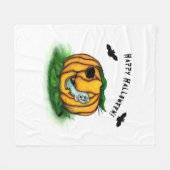 Couverture Polaire Le fantôme d'Halloween, chauve-souris, fantôme et  (Devant (Horizontal))