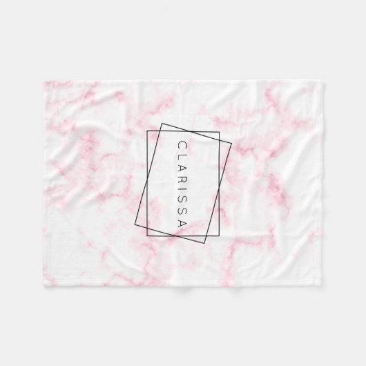 Couverture Polaire le faux moderne élégant de rose en pastel et de (Devant (Horizontal))