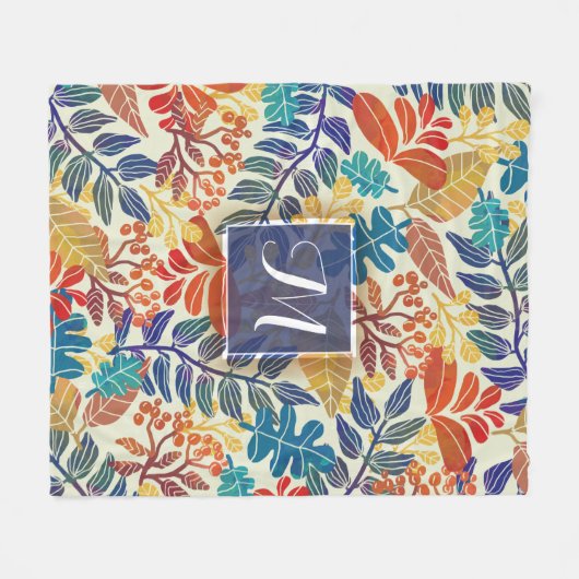 Couverture Polaire Le feuille d'automne affine l'arrière - plan (Devant (Horizontal))