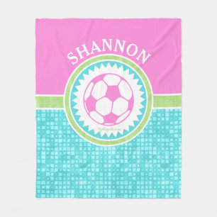 Couverture Polaire Le football en pastel tricolore avec des tuiles