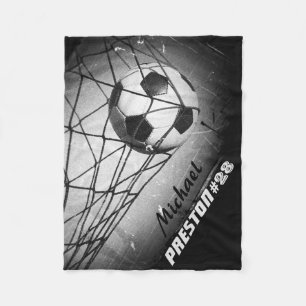 Couverture Polaire Le football grunge vintage frais personnalisé dan