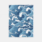 Couverture Polaire Le Grand Motif Bleu Vague (Devant)