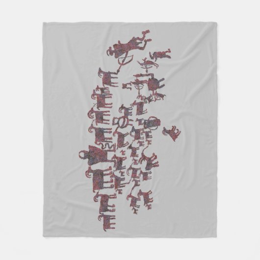 Couverture Polaire Le grand panneau pétroglyphe de chasse (Devant)