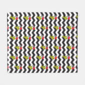 Couverture Polaire Le Grinch | Motif Chevron Black & White Holiday (Devant (Horizontal))