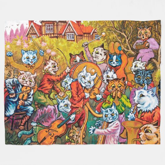 Couverture Polaire Le groupe joue, Louis Wain (Devant (Horizontal))