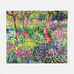 Couverture Polaire Le jardin d'Iris à Giverny par Claude Monet