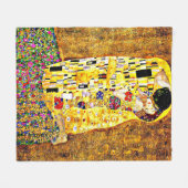 Couverture Polaire Le Kiss, célèbre peinture (Devant (Horizontal))