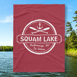 Couverture Polaire Le lac NH Squam a personnalisé la ville, le nom e