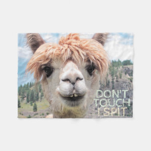 Couverture Polaire Le lama drôle d'alpaga ne me touchent pas crachen