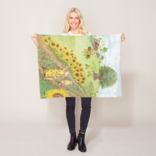 Couverture Polaire Le Lapin De Miel Rencontre Les Abeilles De Miel