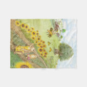 Couverture Polaire Le Lapin De Miel Rencontre Les Abeilles De Miel (Devant (Horizontal))