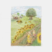Couverture Polaire Le Lapin De Miel Rencontre Les Abeilles De Miel (Devant)