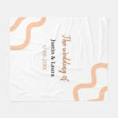 Couverture Polaire Le mariage de nom de la mariée date pêche (Devant (Horizontal))