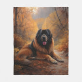 Couverture Polaire Le Mastiff tibétain en automne les feuilles automn (Devant)