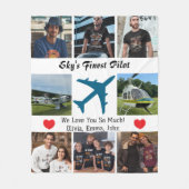 Couverture Polaire 'Le meilleur pilote du ciel', Avion, Collage photo (Devant)