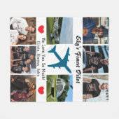 Couverture Polaire 'Le meilleur pilote du ciel', Avion, Collage photo (Devant (Horizontal))