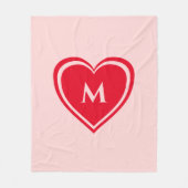 Couverture Polaire Le Monogramme du Coeur Rouge rose tendance Valenti (Devant)