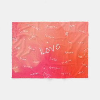 Couverture Polaire Le mot AMOUR dans de nombreuses langues différente