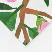 Couverture Polaire Le motif est avec des oiseaux et des fleurs. Il es (Coin)