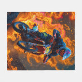 Couverture Polaire Le motocross sur un volcan (Devant (Horizontal))